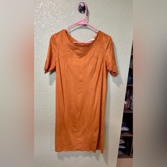 Signature Collection Orange Suede Dress - Picture 1 of 5